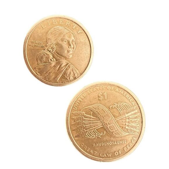 2010 D Rare Wampanoag Treaty of 1621 Native American & Sacagawea dollar coin